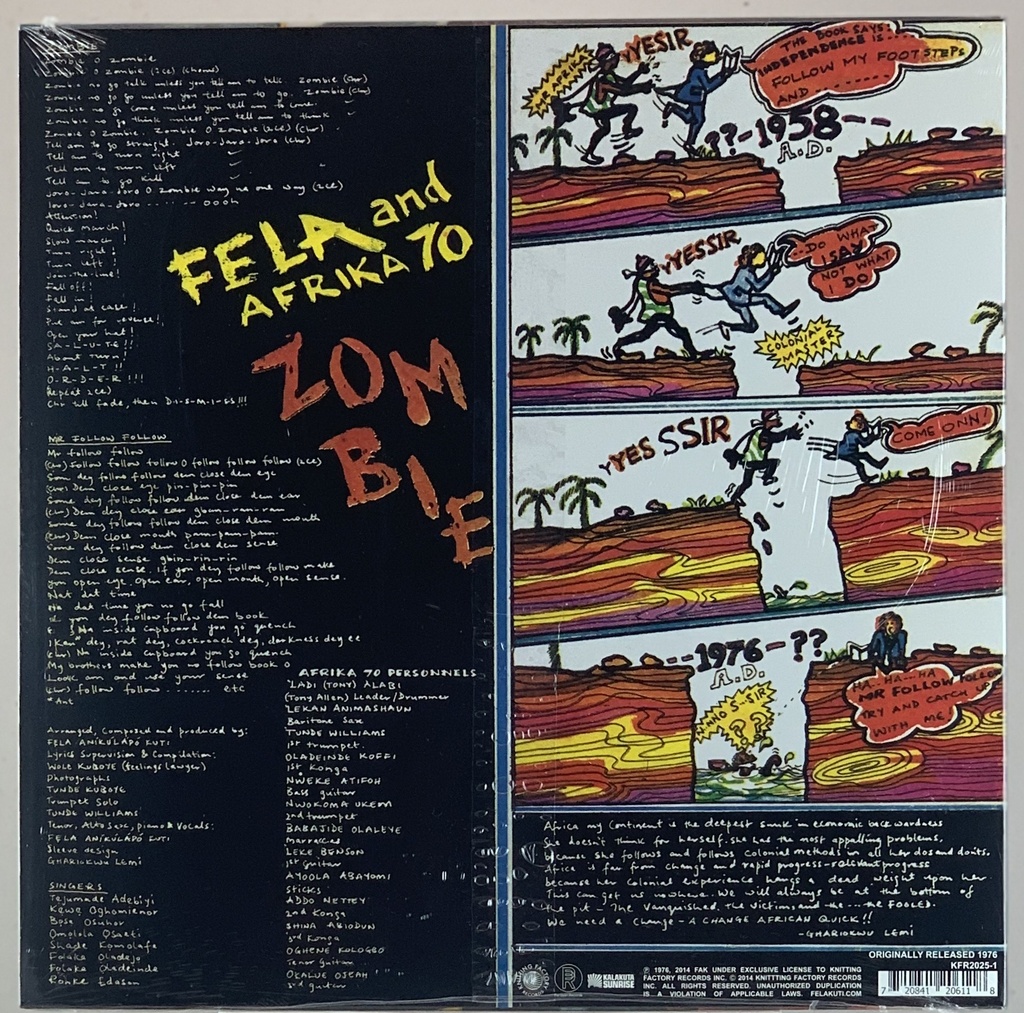 Fela Kuti and Afrika 70 - Zombie (LP novo) | Tracks Rio